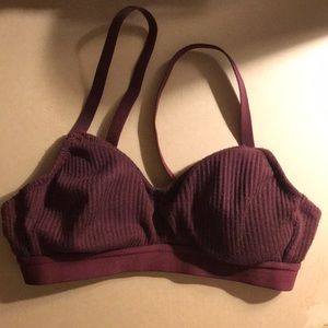 Lively Retro Ribbed Bralette Burgundy XS